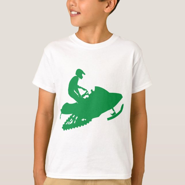 Camiseta Snowmobiler/Sled Verde (Frente)