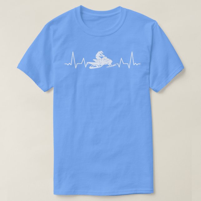 Camiseta Snowmobiling Heartbeat Snowmotorcycle Snowmobile  (Frente do Design)