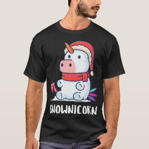 Camiseta Snownicorn Snowman Unicorn Papai Noel Natal U