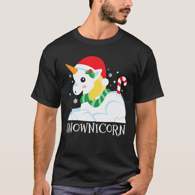 Camiseta Snownicorn Unicorn Engraçada Fora de inverno Chris (Frente)
