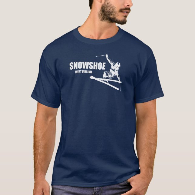 Camiseta Snowshoe Mountain West Virginia Skier (Frente)