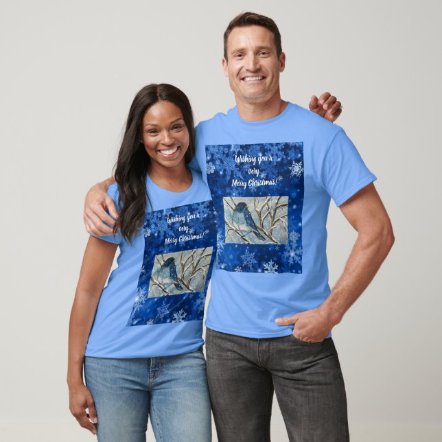 Camiseta Snowy Bluebird Notecard (Unissex)