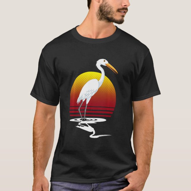 Camiseta Snowy Egret Egretta Thula Graphic Bird Watcher Ani (Frente)