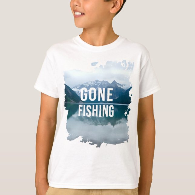 Camiseta Snowy Mountain Lake Partiu a Pesca (Frente)