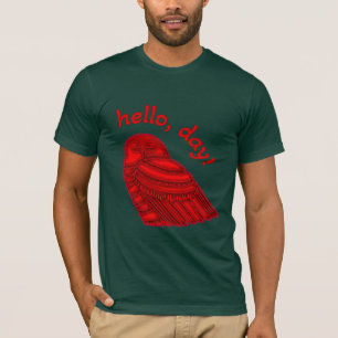 Camiseta Snowy Owl diz "Dia da Alô"