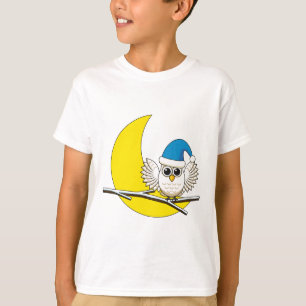 Camiseta Snowy Owl em Nova Lua Noite de inverno