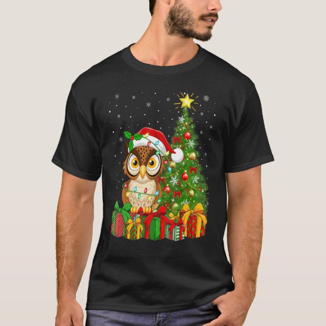 Camiseta Snowy Owl   Xmas Holiday Santa Snowy Owl Christmas (Frente)