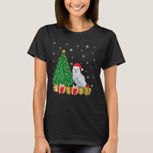 Camiseta Snowy Owl Xmas Tree Lighting Santa Hat Snowy Owl C