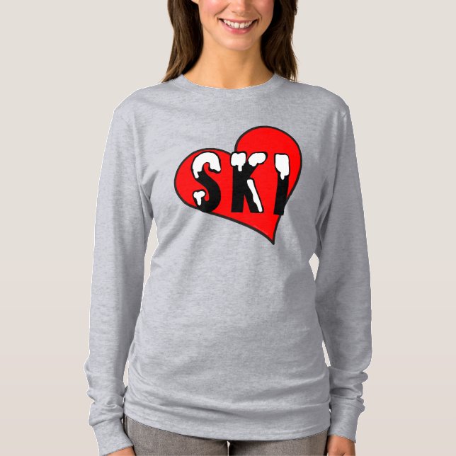 Camiseta Snowy Ski Heart (Frente)