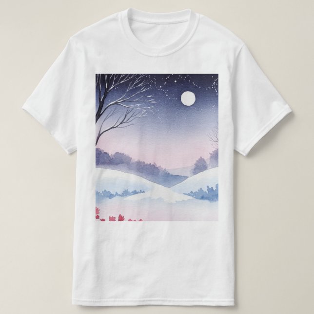 Camiseta Snowy winter landscape (Frente do Design)