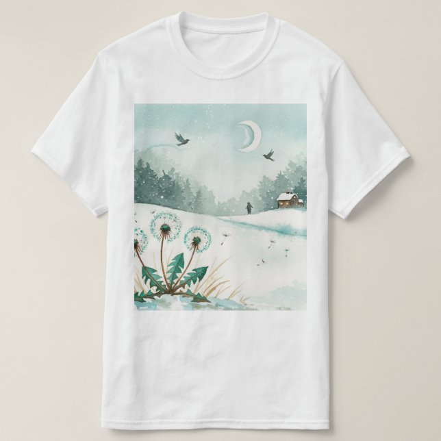 Camiseta Snowy winter landscape (Frente do Design)