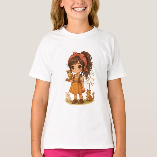 Camiseta Snuggle Pup Kawaii Squirel girl (Frente)