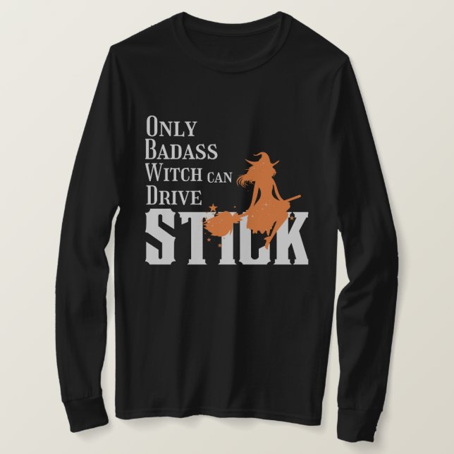 Camiseta Só a bruxa malvada pode conduzir o Stick (Frente do Design)
