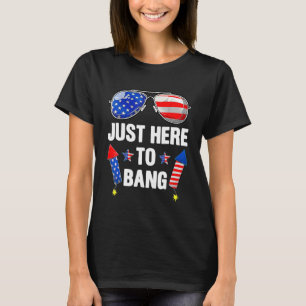 Camiseta Só Aqui Para Bang 4 De Julho Os Óculos De Fogos De