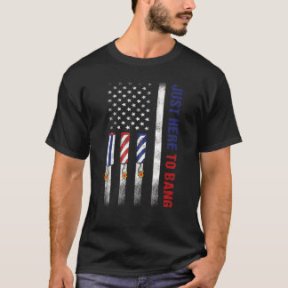 Camiseta Só Aqui Para Bang American Flag Fireworks 4º De
