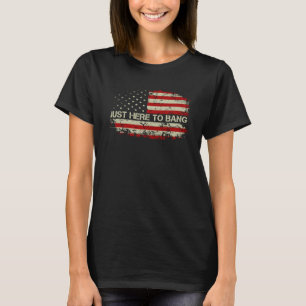 Camiseta Só Aqui Para Bang American Flag Fireworks 4th Of J