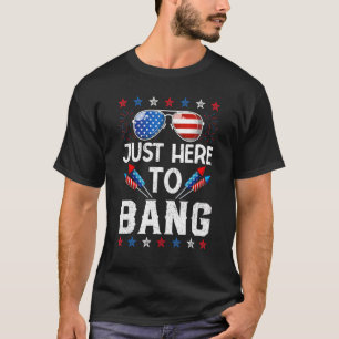 Camiseta Só Aqui Para Bang American Flag Fireworks 4th Of J