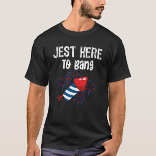 Camiseta Só Aqui Para Bang American Flag Fireworks 4th Of J