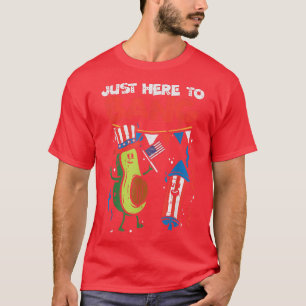 Camiseta Só Aqui Para Bang Avocado Firecracker 4 De Julho