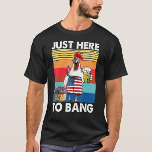 Camiseta Só Aqui Para Bang Usa Flag Chicken Firework 4