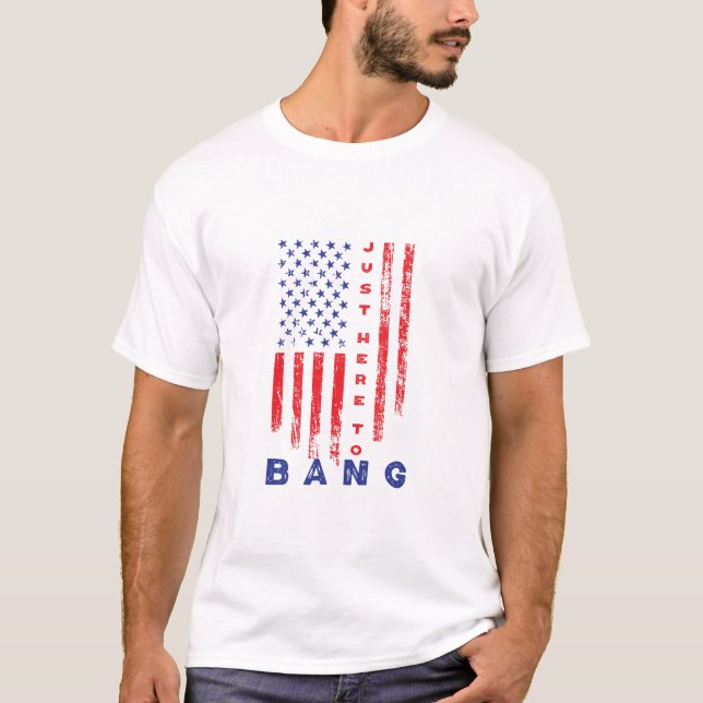 Camiseta Só aqui para bater no baseball americano 4 de julh (Frente)