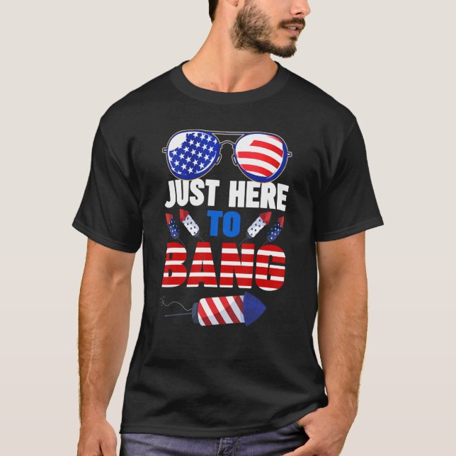 Camiseta Só Aqui Para Bater Óculos Sunglass Bandeira Americ (Frente)