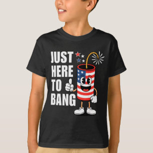 Camiseta Só aqui para disparar foguete de fogos de artifíci