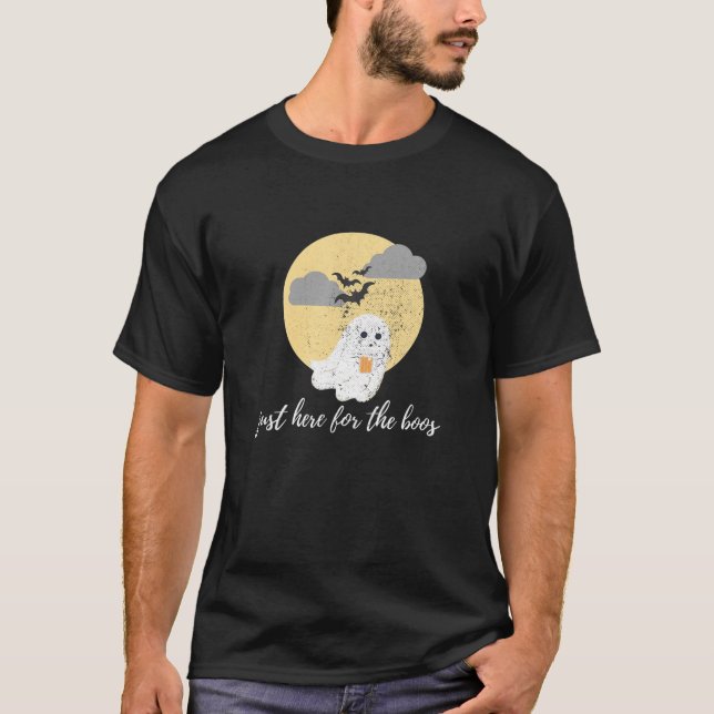 Camiseta Só Aqui Para O Design De Bats De Lua Boos (Frente)