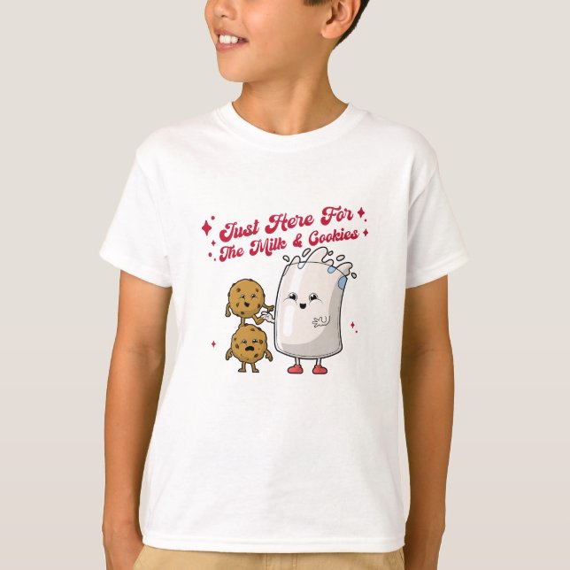 Camiseta Só Aqui Para O Leite E Cookies Kids T-Shirt (Frente)