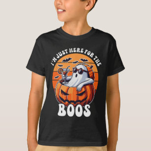 Camiseta Só Aqui Para Os Boos Fantasmas Engraçados Mulheres