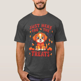 Camiseta Só Aqui Para Os Tratamentos De Halloween