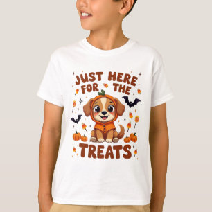 Camiseta Só Aqui Para Os Tratamentos De Halloween