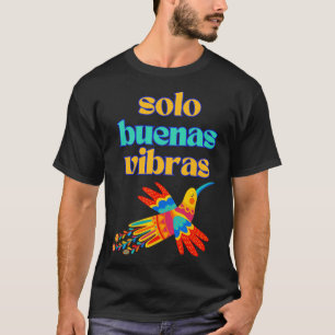 Camiseta Só Boas Vibrações - Espanhol Colorido Mexicano