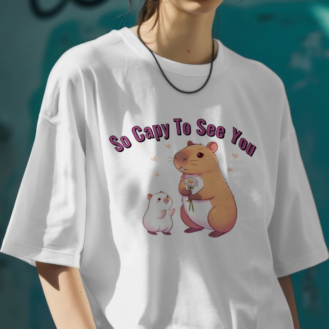 Camiseta So Capy To See You – Cute Capybara Art (Criador carregado)