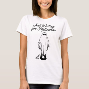 Camiseta Só Esperando O Halloween Spooky Ghost Summer Hal