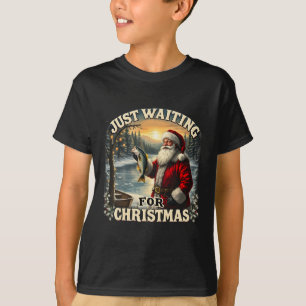 Camiseta Só Esperando Papais noeis Engraçados De Natal Pesc