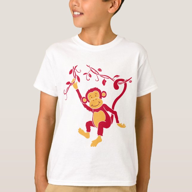 Camiseta Só estou a aguentar um taco gráfico de macaco verm (Frente)