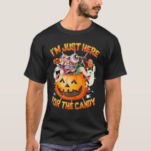 Camiseta Só estou aqui para a fantasia de chocolate de hall