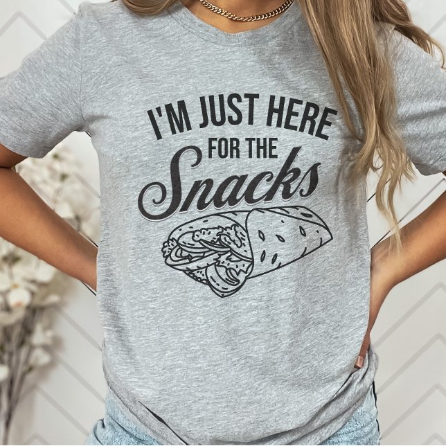Camiseta Só estou aqui para a festa Engraçada dos Snacks (Criador carregado)