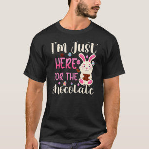 Camiseta Só estou aqui para a Páscoa de coelhinho.