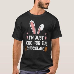 Camiseta Só estou aqui para a Páscoa de coelhinho.