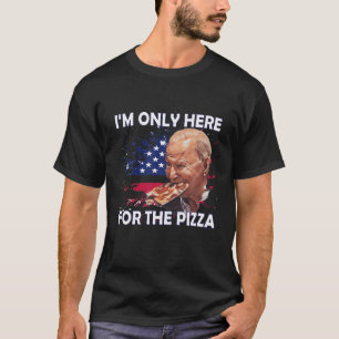Camiseta Só estou aqui para a pizza Joe Biden Usa Bandeira