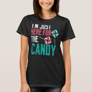 Camiseta Só estou aqui para as crianças do dia das bruxas.