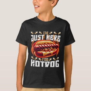 Camiseta só estou aqui para cachorro quente