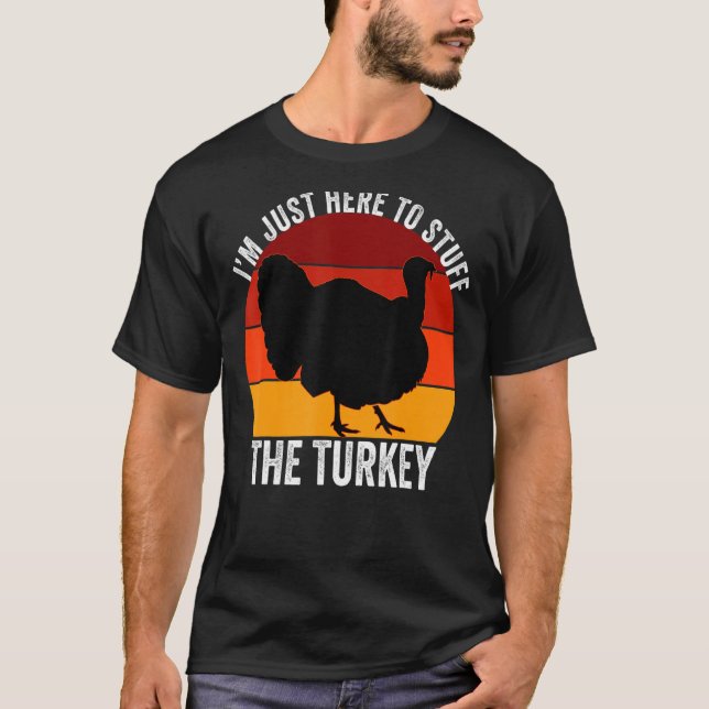 Camiseta Só estou aqui para Coisas O Retro Thanksgivi (Frente)