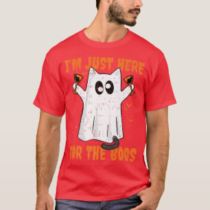 Camiseta Só estou aqui para o Boos Gatos Ghost Engraçado Ha