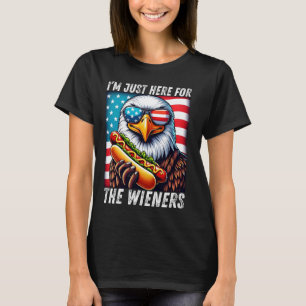 Camiseta Só estou aqui para o cachorro-quente da águia-care