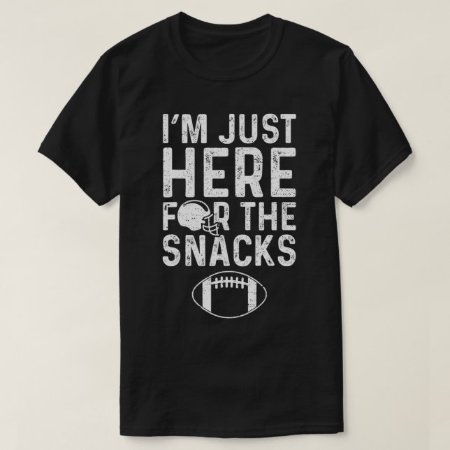 Camiseta Só estou aqui para o jogo de futebol dos Snacks (Frente do Design)