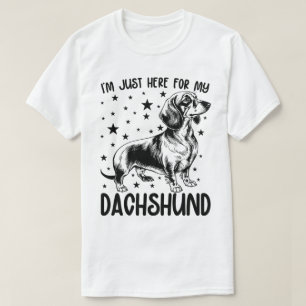 Camiseta Só estou aqui para o meu cachorro de Dachshund Eng