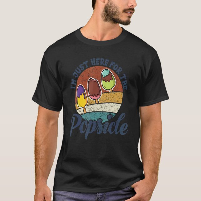 Camiseta Só estou aqui para o picolé para homens que as mul (Frente)